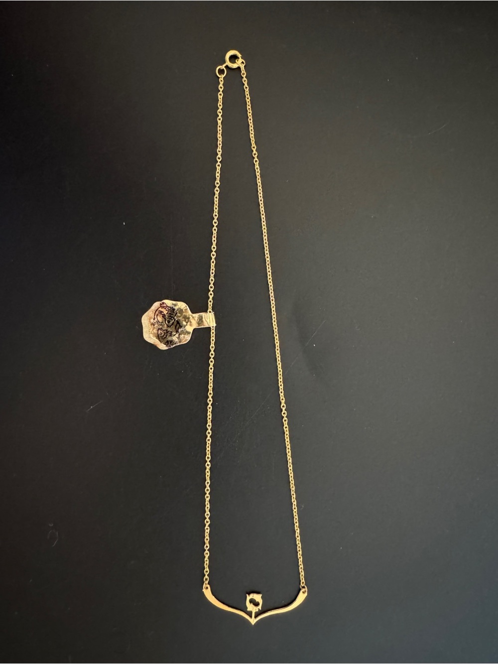 Pieces Delicate Gold-Tone Fish V-Frame Necklace - New
